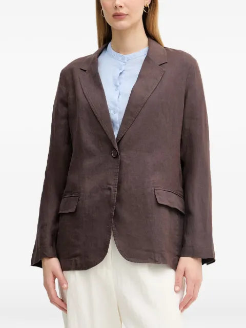Benetton single-breasted linen blazer Brown 2AGHDW00R