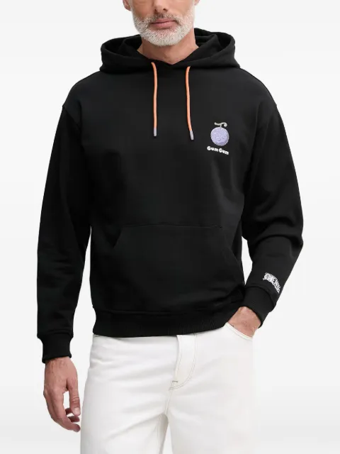Benetton graphic-print drawstring hoodie Black 30HRU2023