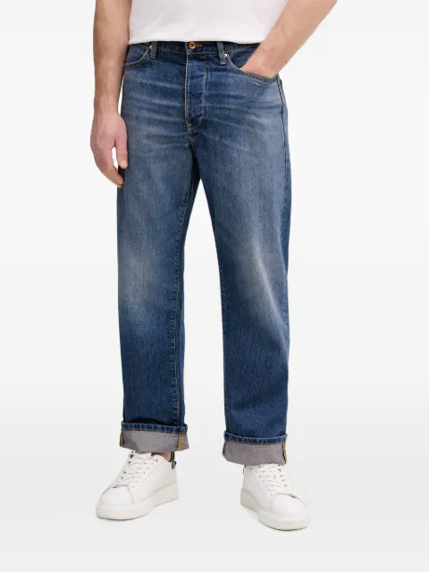 Benetton logo-patch straight-leg jeans Blue 4FANUE01Z