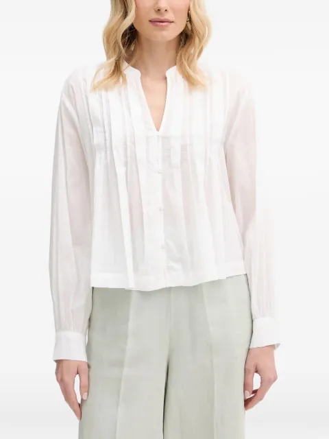 Benetton pleated long-sleeve blouse White 5SI1DQ0E5