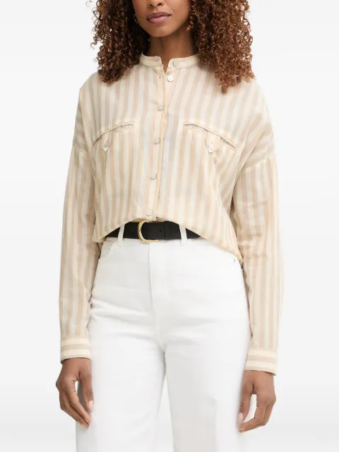 Benetton striped button-up shirt Neutrals 53TEDQ0E3