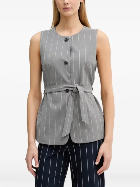 Benetton pinstripe-pattern belted waistcoat Grey 26Q2DJ015