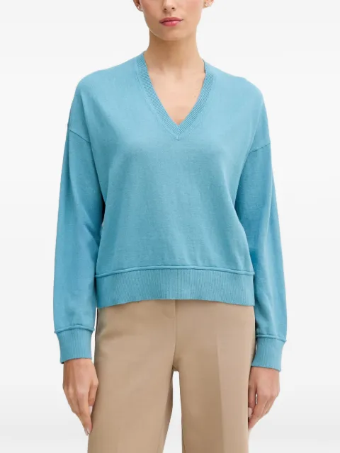 Benetton V-neck drop-shoulder sweater Blue 1Y6SD403O