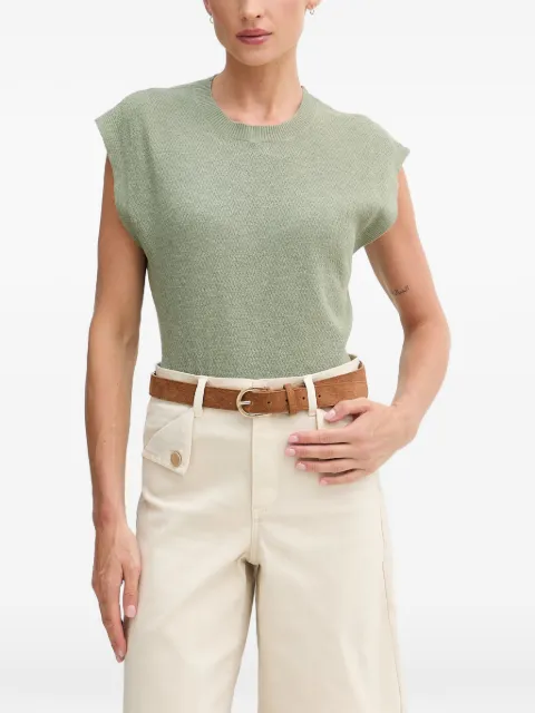 Benetton ribbed-trim vest Green 1DC3D10GT