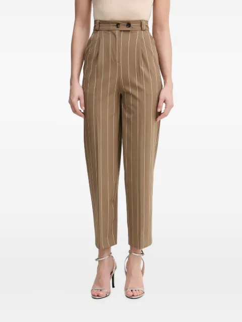 Benetton pinstripe-pattern pleated-design trousers Brown 46Q2DF0AH