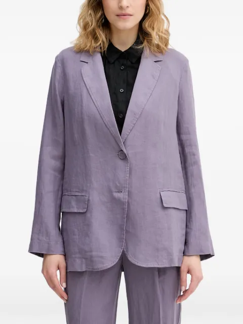 Benetton linen notch-lapels blazer Purple 2AGHDW00R
