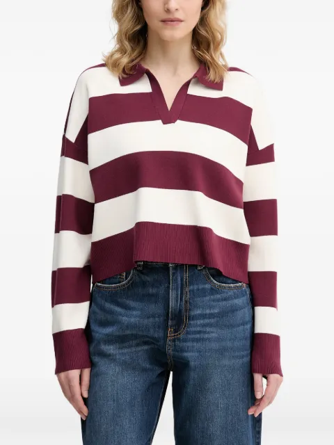 Benetton striped polo-collar sweater Red 1Z8CE301M