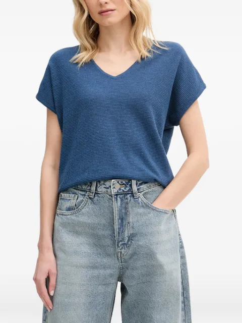 Benetton V-neck short-sleeve sweater Blue 1DC3D403T