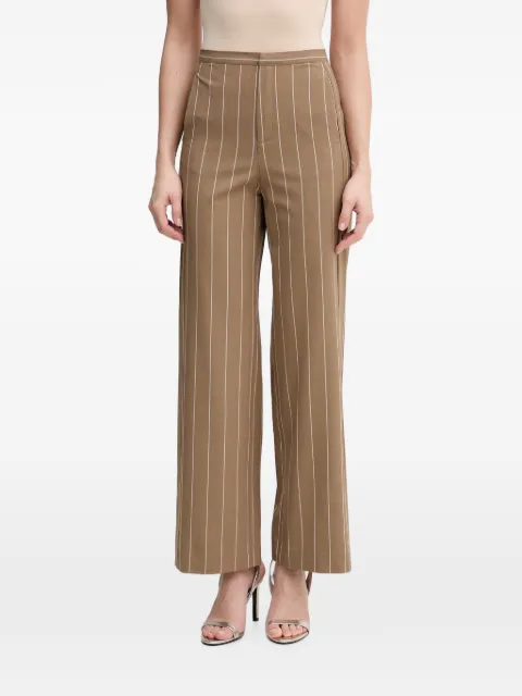 Benetton pinstripe-pattern wide-leg trousers Brown 46Q2DF0B4