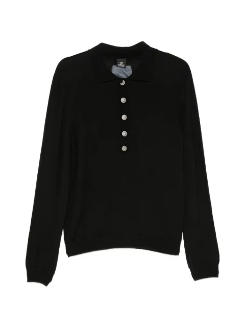 Versace Pre-Owned 2000s button-up polo sweater Black VE250BHN