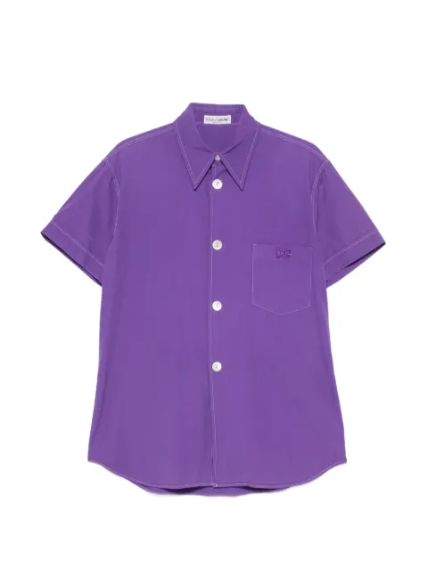Dolce & Gabbana Pre-Owned 2000s DG-embroidered shirt Purple DG250BHM