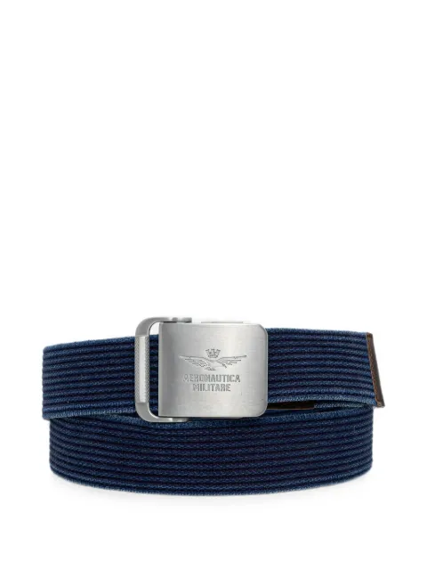 Aeronautica Militare logo-engraved corduroy belt Blue CI0319UCT04306