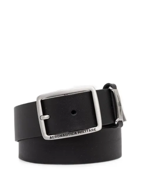 Aeronautica Militare logo-engraved leather belt Black CP0268UPL00316