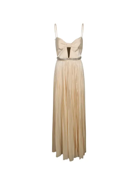 NISSA crystal-detail chiffon maxi dress Neutrals RS16030