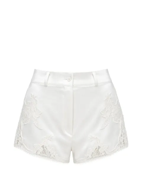 Almaz Pillowtalk lace-appliqué mini shorts White TR0104SS26