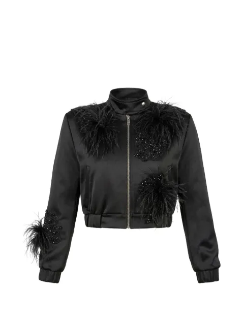 Almaz Highway feather-embellished bomber jacket Black JK0401FW26