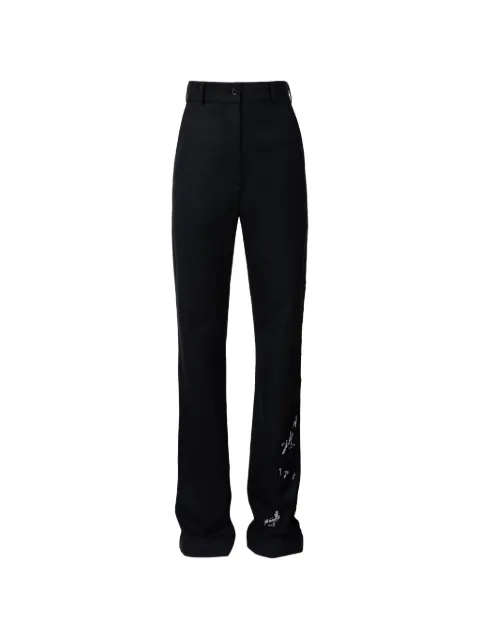 Almaz Fume lace-embellished straight-leg trousers Black TR0602SS26