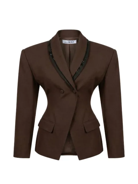 Almaz Hourglass bead-embellished blazer Brown BL0201FW26
