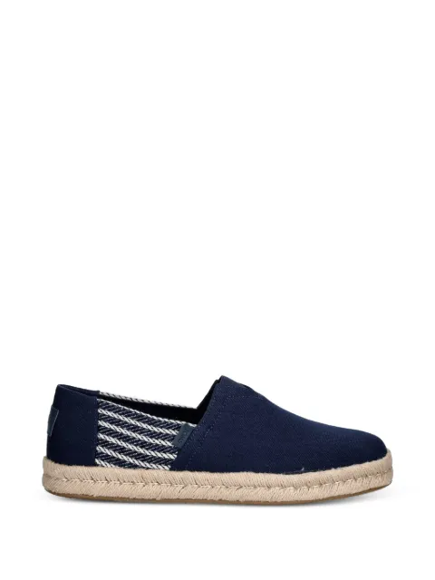 Toms rope-trimmed striped espadrilles Blue 10023173