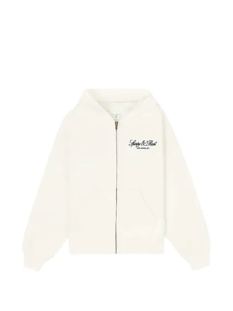 Sporty & Rich logo-print zip-up hoodie Neutrals ST09476269WH37100