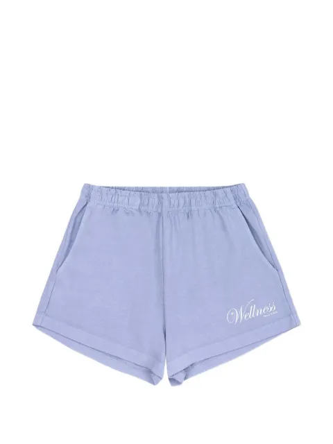 Sporty & Rich logo-print elasticated-waist shorts Blue SH03776083BL43100