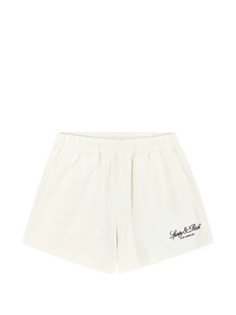 Sporty & Rich logo-print elasticated-waist shorts Neutrals SH03776269WH37100