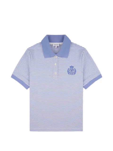 Sporty & Rich striped embroidered-logo polo shirt Blue TO10476243ST1997
