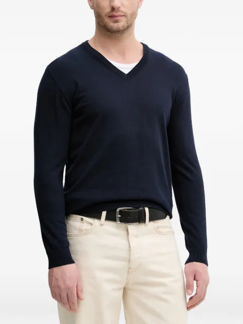Benetton V-neck ribbed-trim sweater Blue 1098U4486