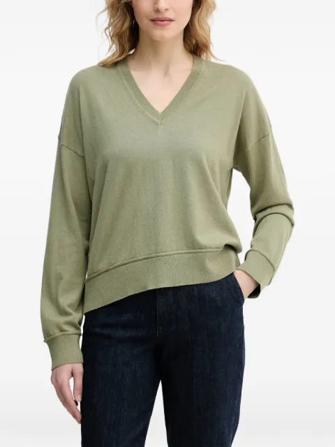 Benetton ribbed-trim V-neck sweater Green 1Y6SD403O