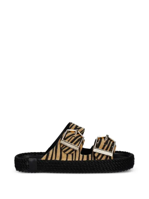BOHONOMAD Sydney zebra-print buckle-fastening espadrilles Neutrals SYD20