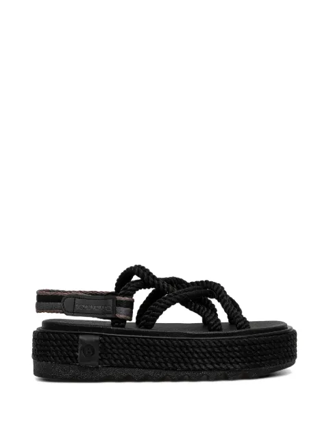 BOHONOMAD rope-detail flatform espadrilles Black BOD0020