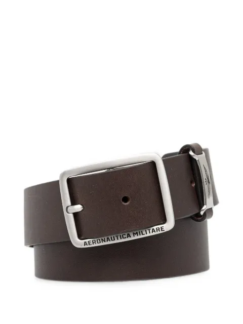Aeronautica Militare logo-engraved buckle belt Brown CP0268UPL00316