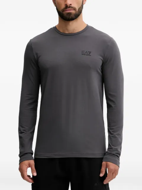 Ea7 Emporio Armani logo-print long-sleeved T-shirt Grey 8NPT28PJVQZ