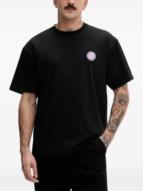 BARROW graphic-print logo-patch T-shirt Black S6BWUATH137