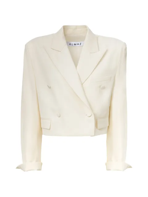 Almaz double-breasted cropped blazer Neutrals BL0701FW23