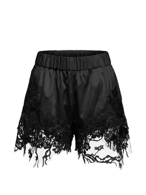 Almaz lace-trim mini shorts Black PS17TR11