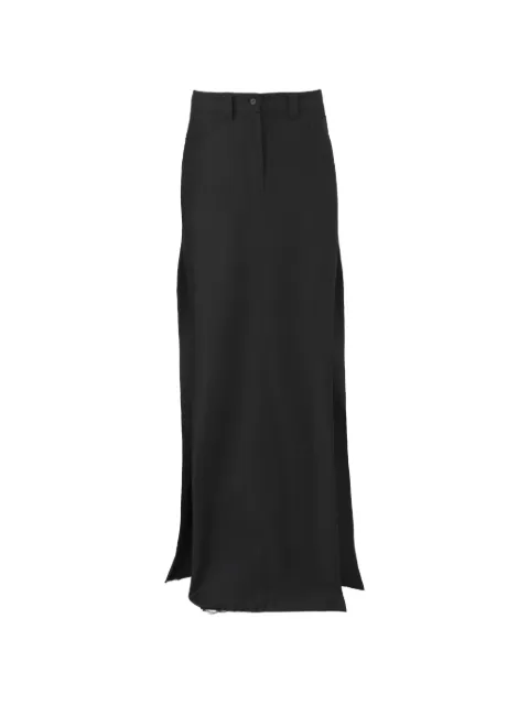 Almaz raw-edge side-slit maxi skirt Black SK0401SS22