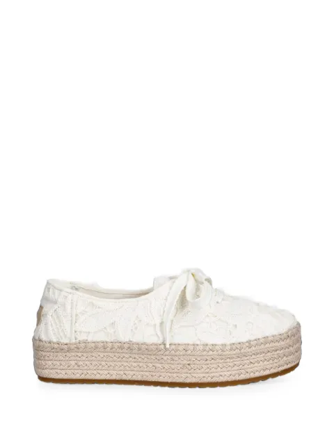 Toms Valencia lace-embroidered platform espadrilles White 10023272
