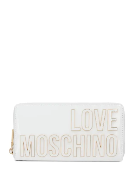 Love Moschino logo-lettering zip-around wallet White JC5513PP0OKE0