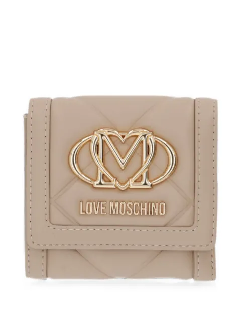 Love Moschino logo-plaque quilted wallet Neutrals JC5647PP0OLC0