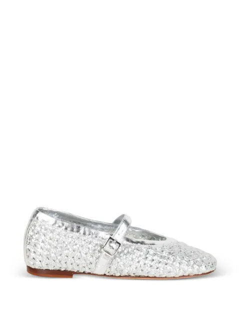 lorena paggi woven metallic-finish flat pumps Silver 61311CAPRAARGENTO
