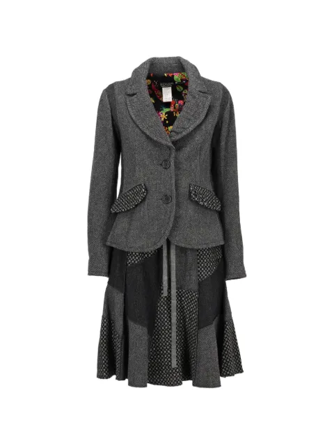 Sonia Rykiel Pre-Owned patchwork herringbone dress Grey MR311024134