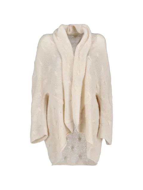 Agnona Vintage cable-knit shawl-collar cardigan Neutrals CVM25247