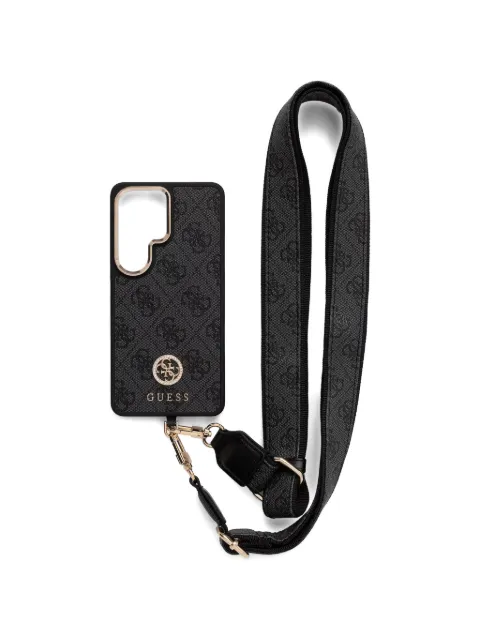 GUESS USA monogram-print strap phone case Black GUHMS26LP4G4