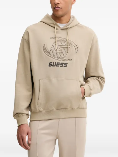 GUESS USA logo-print pouch-pocket hoodie Neutrals Z6RQ05K9YI1