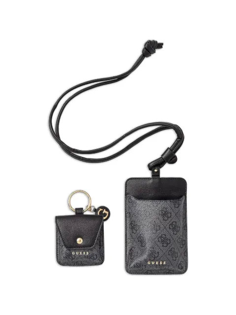 GUESS USA monogram-print lanyard phone case Black PW7563P6226