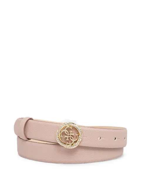 GUESS USA 4G logo-plaque crystal-embellished belt Pink BW9343P6225