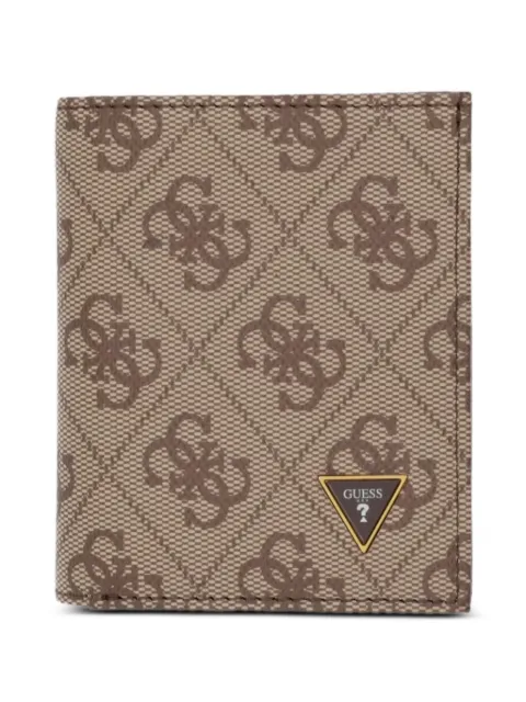 GUESS USA Milano monogram-print logo-plaque wallet Brown SMVELELEA04
