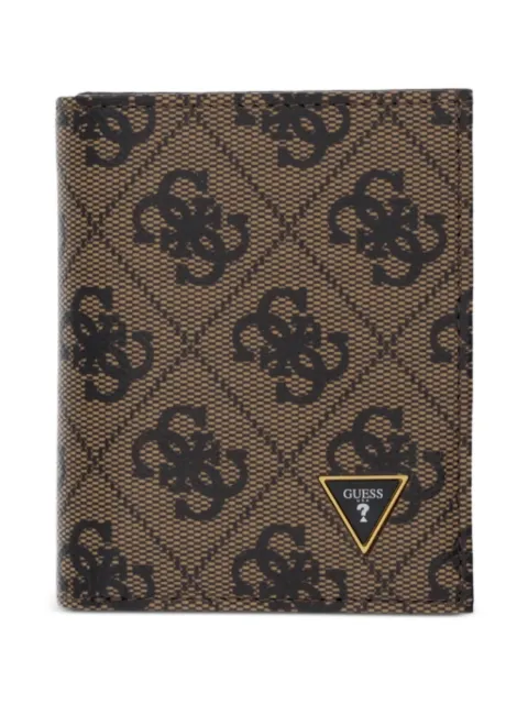 GUESS USA Milano monogram-print logo-plaque wallet Brown SMVELELEA04