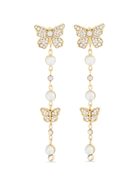 GUESS USA Borboleta butterfly-pendant faux-pearl earrings Gold JUBE06128JW